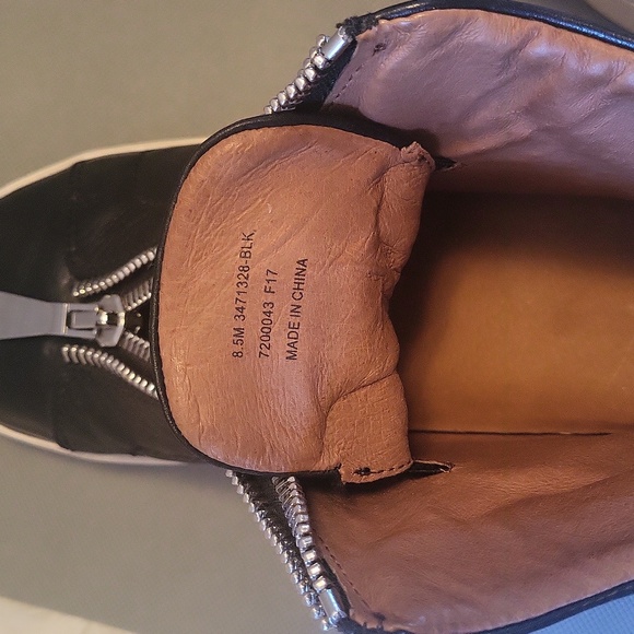 FRYE Black Leather HIGH-TOP Sneakers WO's 8.5 EUC - Picture 2 of 10